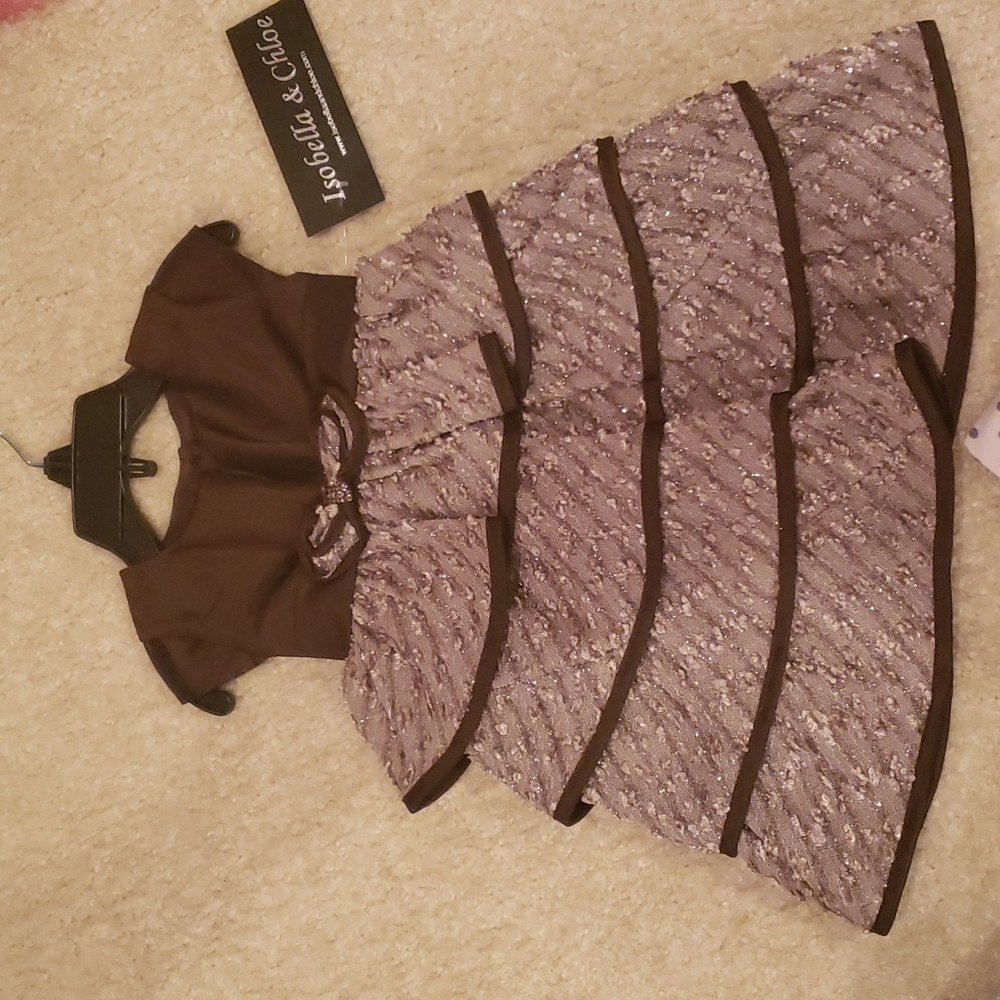 Isobella & Chloe brown and taupe special occasion dress multiple sizes.